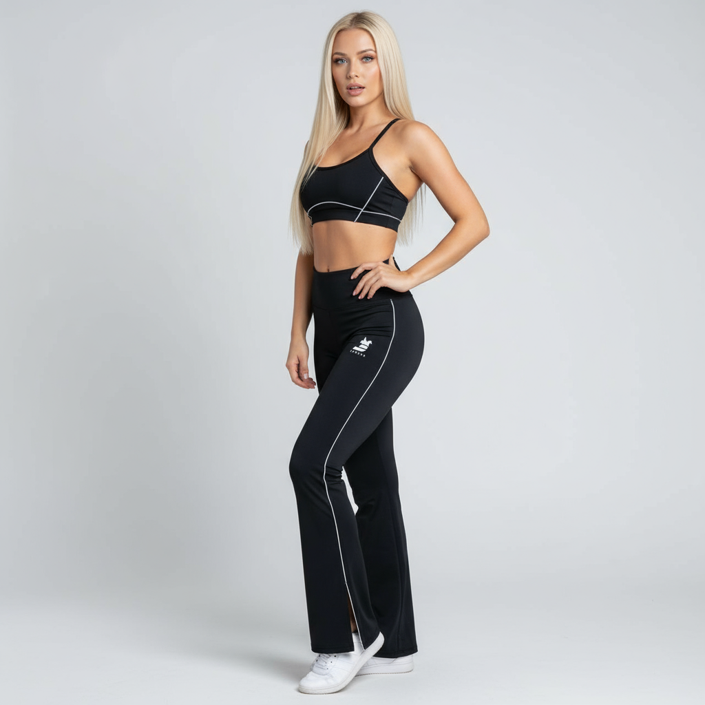 Black & white trim ASCND Sports bra
