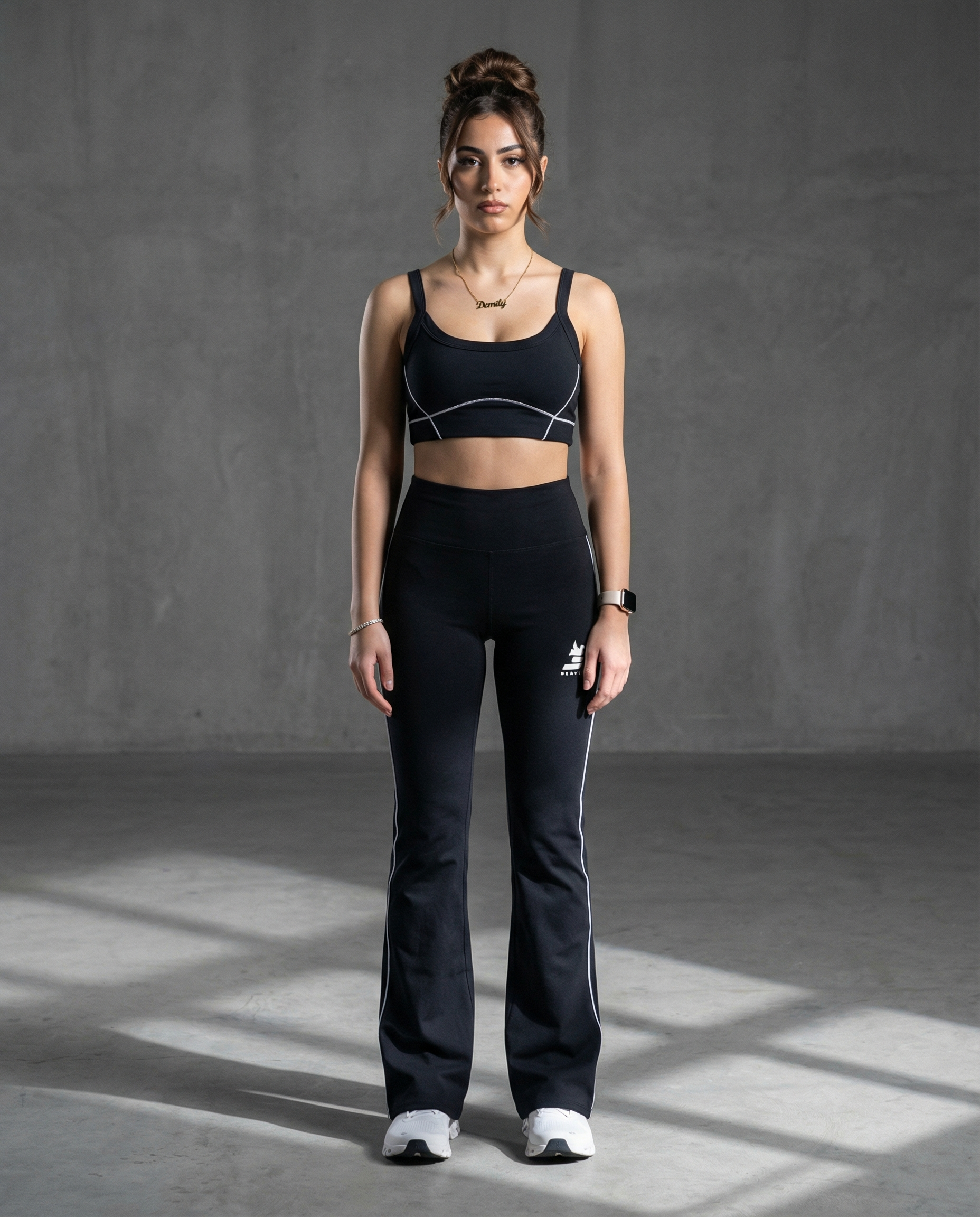 Black & white trim ASCND Sports bra