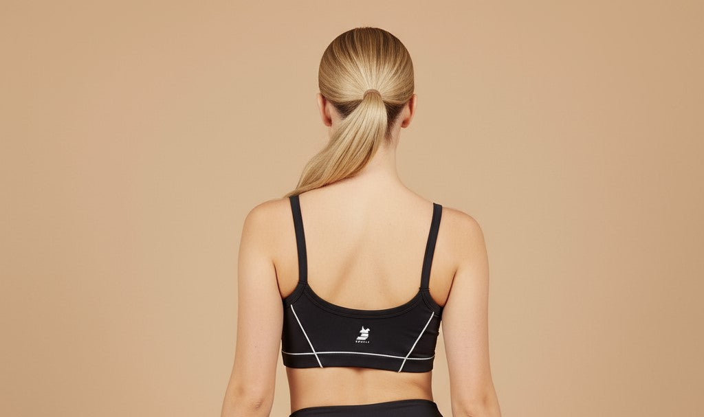 Black & white trim ASCND Sports bra