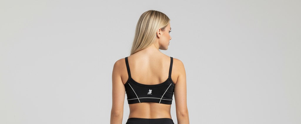 Black & white trim ASCND Sports bra