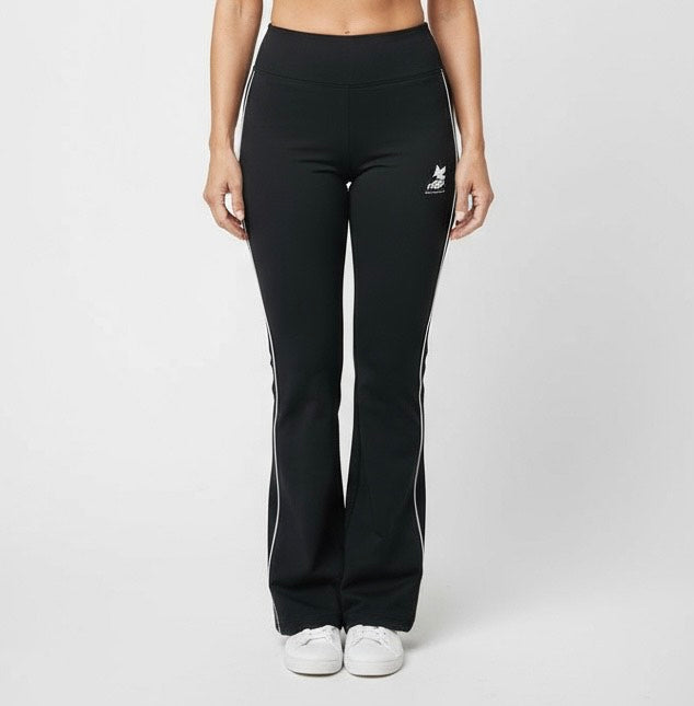 Demily Black & White trim flared leggings